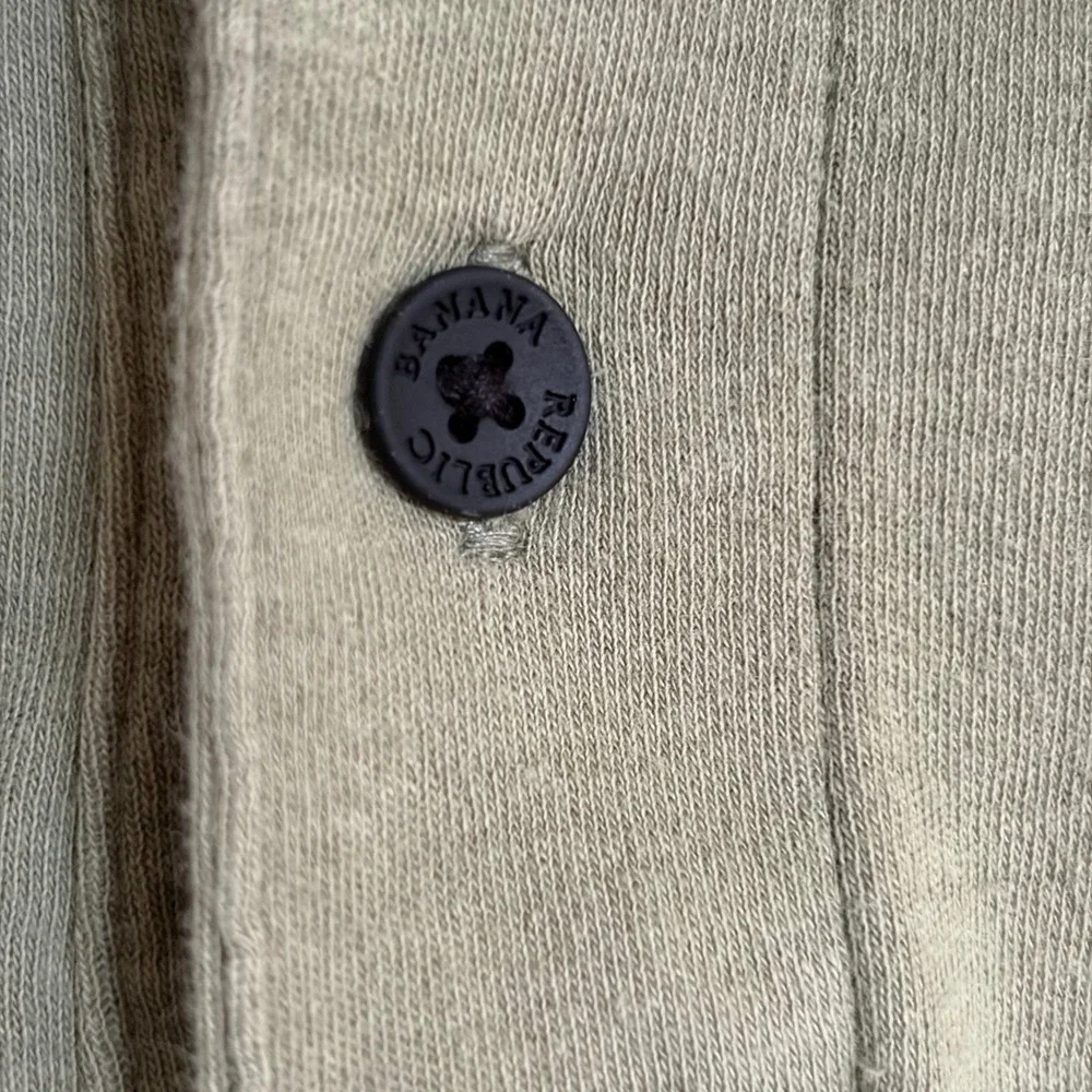 Banana Republic Mens XXL Olive Green Long Sleeve Polo Shirt 1719897 Cotton Blend